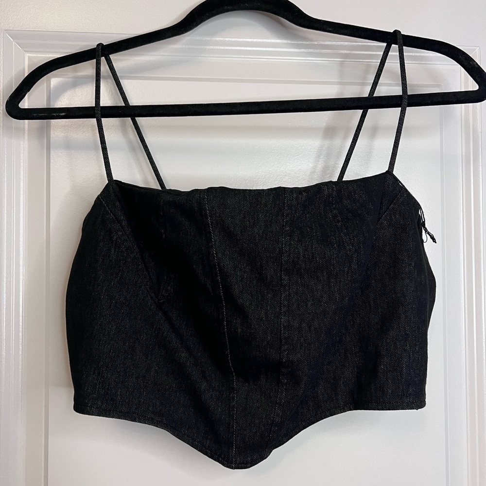 New with tags Forever 21 Black Denim Bustier Top